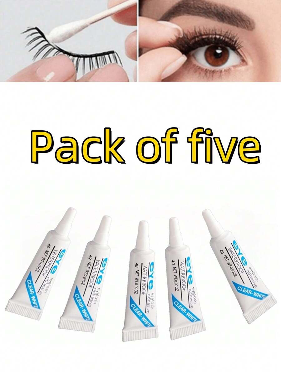 3 piezas/paquete Pegamento para pestañas postizas, no irritante, 4g/pieza - Blanco - Ver 1