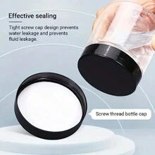 4pcs 7cm Dia. Plastic Storage Jars Lids, Paint/Cream/Mask Divider Bottles, PET Clear Sampling Cosmetic Containers, Includes 4pcs Reusable Black Label Stickers