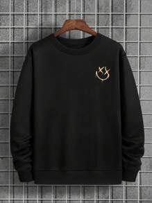 Men's Letter Print Oversized Crew Neck Loose Fit Sweatshirt
