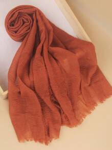 1 Solid Color Crepe Scarf With Silver Thread, A Classic Headscarf For Women To Wear Daily Winter Fall Abaya Accessories - Multicolor - View 26