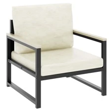 Leisure Reclining Lazy Sofa, Single Sofa Chair With Armrests, One-Piece Single Sofa For Living Room, Bedroom, Study, Small House, Beige/Khaki Color - Beige - View 7