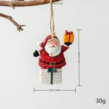 1 件圣诞装饰品复古圣诞老人雪人吊坠圣诞树脂吊坠圣诞树装饰老人雪人吊坠，圣诞节 - 彩色 - 查看 10