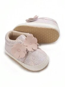 Zapatos para bautizo de recién nacido, zapatos de pram suaves rosa para bebé - Rosa - Ver 3