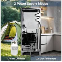 Smad Gas Fridge Freezer, Lpg Fridge Freezer 185 Litres, Silent Gas Refrigerator For Motorhome, Mobile Home, Garage, Country Holiday Cottages, Caravan, 240V Propane 30mbar, White - 英規插(220-240V) - 查看 3