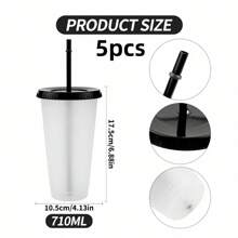 5 cái Bộ Của Nhựa Lạnh Uống Cốc , Hoàn hảo Đối với Cà phê , , , , Mùa hè Và Mùa Đông Đồ uống , Có thể tái sử dụng Nhựa Nước Cốc , Nhà  Cung cấp cho buổi tiệc , Ngày lễ Tiệc sinh nhật Quân nhu , Buổi tiệc Đồ trang trí , Buổi tiệc Đồ trang trí , Buổi tiệc Món quà , Quà tặng ngày lễ - Trong suốt + đen - Xem 15