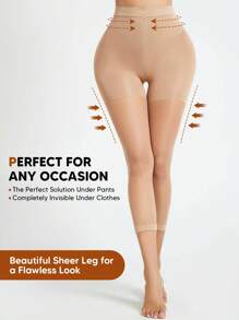 1 件装中腰收腹轻质柔软压缩短款连裤袜