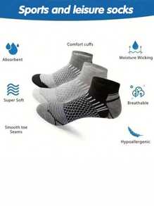 5 Pairs Of Matching Color Men's Sports Ankle Socks Comfortable Breathable Running Socks - Multicolor - View 2