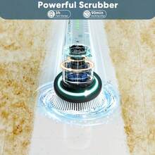 Electric Spin Scrubber Adjustable Speeds Cordless Electric Scrubber For Cleaning, Adjustable & Detachable Handle Shower Scrubber With 7 Replaceable Brush Heads For Floor Bathroom Tub Tile - trắng - Xem 2