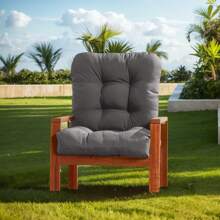 Back Chair Cushion Waterproof Polyester Rocking Chair Cushion With Non-Slip Ties Anti-Fading Deep Seat Chair Cushions, Outdoor Dining Chair Cushion For Patio Cushion Furniture - 深灰色 - 查看 8