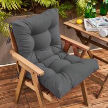 Back Chair Cushion Waterproof Polyester Rocking Chair Cushion With Non-Slip Ties Anti-Fading Deep Seat Chair Cushions, Outdoor Dining Chair Cushion For Patio Cushion Furniture - 深灰色 - 查看 2