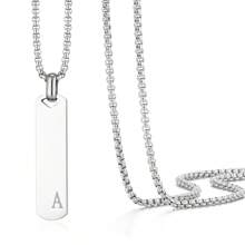 1 Peça pingente de colar de aço Inoxidável polido em 3D com letra do alfabeto, Ideal para comemorar amigos e amantes