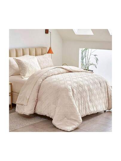 Juego de Funda Duvet para Edredon Individual con 1 Funda para Almohada, Ultra Suave Microfibra, Rombos