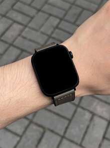 1 件复古方形扣皮革磁性表带，适用于 38/40/41/42/44/45/46/49mm Ultra/Ultra2/SE/SE2/11/10/9/8/7/6/5/4/3/2/1 - 灰色 - 查看 4