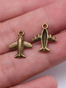 20pcs/Bag 15x13mm Aircraft Airplane Airbus Charms For DIY Earring, Necklace, Bracelet, Keychain Making DIY Jewelry Making - Airplane - View 3