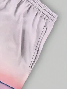 Shorts de playa degradados con estampado de árboles de coco para hombre de Infinity Swimmode