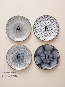 2 件陶瓷图案圆形盘子，北欧现代奢华，适用于微波炉、洗碗机、烤箱，非常适合节日派对、酒店、餐厅、家居 - 多用途甜点、意大利面、水果盘圣诞礼物