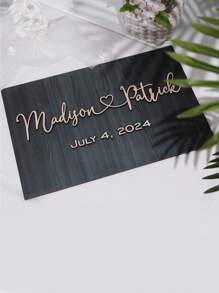 1pc Custom Wooden Board With Name And Date, Rustic Wedding Welcome Sign, Vintage Wooden Wedding Welcome Plaque, Personalized Wedding Welcome Board, Wooden Wedding Ceremony Welcome Sign, Plain Wedding Welcome Decor, Customized Wooden Wedding Sign, Personalized Wooden Wedding Entrance Signage, Retro Wooden Wedding Signage