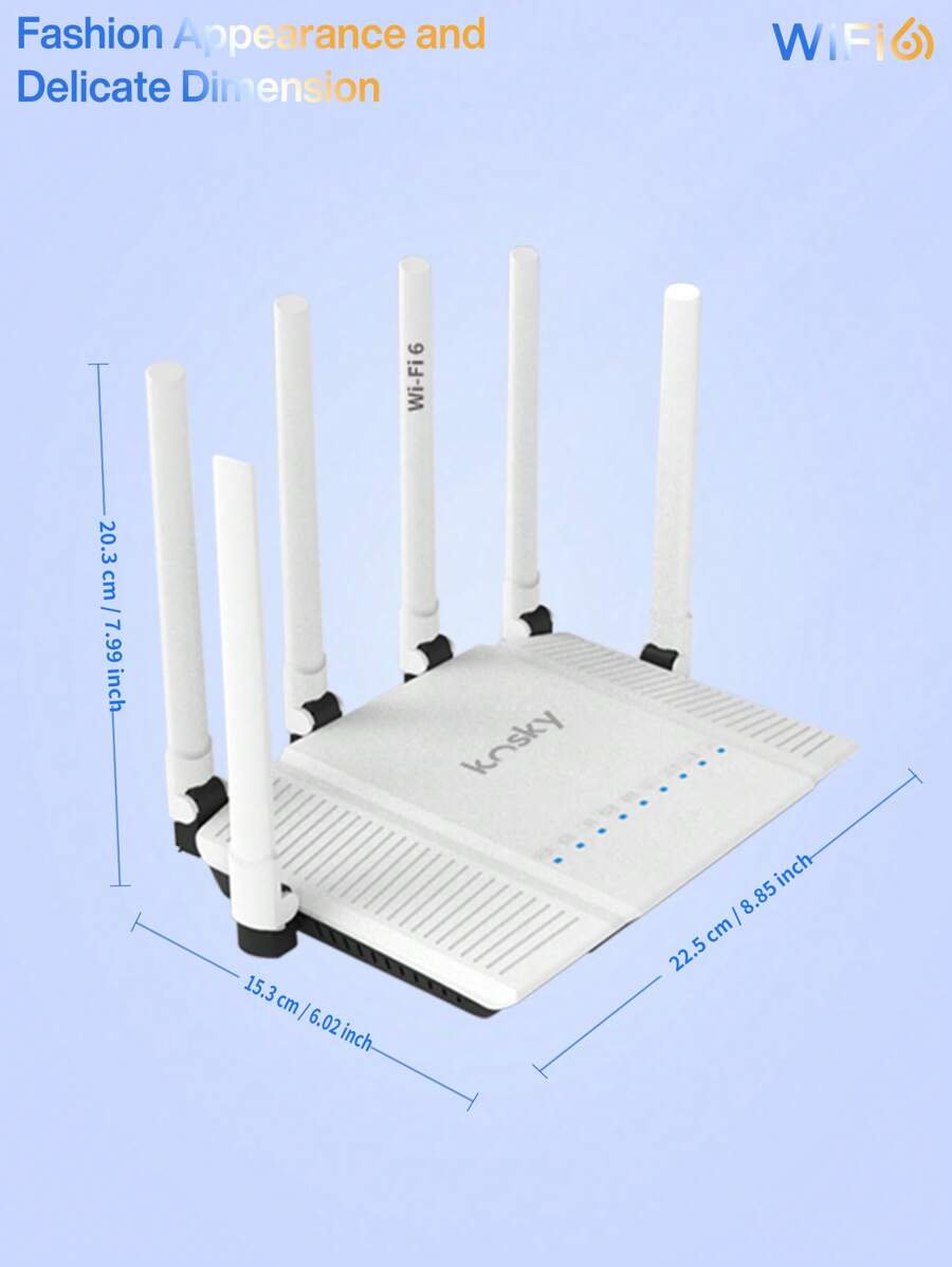 KOSKY KOSKY 3000M Wi-Fi 6 New-Gen Wireless Router, 802.11ax Wireless ...
