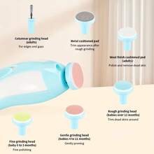 Baby Nail Trimmer Electric, 6 In 1 Baby Nail Clippers, With 6 Grinding Pads And LED Light, Trim Polish Grooming Kit For Newborn Infant Toddler Or Adults Toes Fingernails Care, Christmas, Halloween, Thanksgiving Day Gift