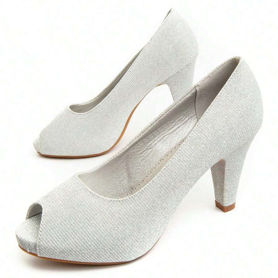 Montevita UNNE75 COMFORTABLE HEEL SHOE - Silver - View 1