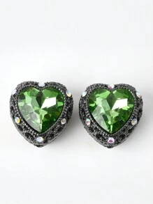 1/5pcs Multicolor Metal Rhinestone Gem Heart Shaped Hollow DIY Beads, Suitable For Family, Couple, Friend Handmade Jewelry, Pendant, Necklace, Earrings, Keychain, Phone Charm, Decorative Gift Valentines