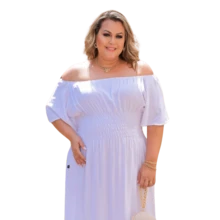 Women's Long  Dress With Ruffles Plus Size Party - trắng - Xem 4