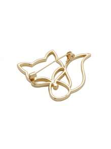 1pc Fashionable Versatile Fox Shaped Brooch Suitable For Women's Wear - Gold - View 4