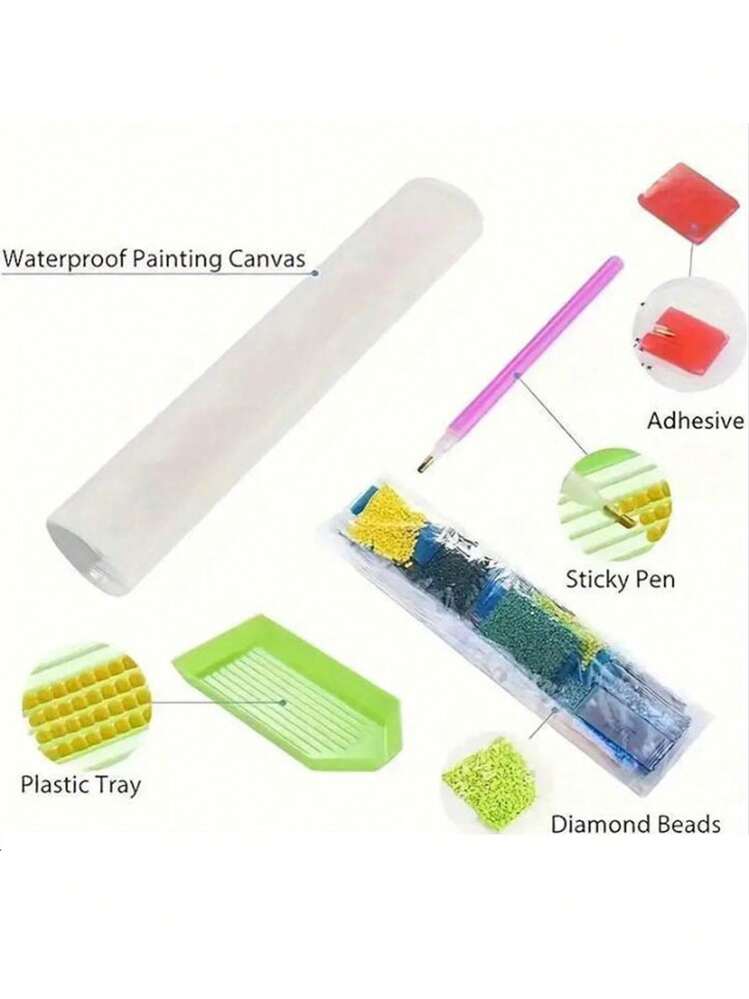 适合初学者的彩色城堡 5D 钻石画套件 - 无框 DIY 帆布艺术，非常适合客厅装饰，11.8X15.7 英寸 - 彩色 - 查看 3