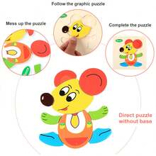 10 Rompecabezas Madera Figura Surtidas Para Niños Pequeños.rompecabezas educativo para bebés de 1-2-3-4-5-6años, un total de 10 rompecabezas con diferentes patrones, incluyendo diferentes animales (oso, ciervo, perro, conejo, caballo, gallo, gato, ratón, mono, tigre).Interesantes patrones de animales y colores brillantes están diseñados para mejorar la capacidad de los niños para aprender los colores mientras estimulan la exploración y la curiosidad de los niños sobre el mundo animal. Juguetes educativos preescolares: los rompecabezas de madera son herramientas educativas para ayudar a los niños a aprender letras, números, colores, formas, etc. Además, ayuda a su hijo a concentrarse y desarrollar la coordinación mano-ojo, la motricidad fina y una mejor percepción visual.los puzles de animales están fabricados con madera ecológica de alta calidad, sin BPA y coloreados con pintura al agua no tóxica. - Marrón - Ver 11