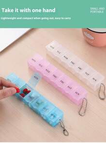 Medicine Box 7 Days A Week, Portable  Mini Large Capacity English Seven Compartment Medicine Box, Medicine Storage Box