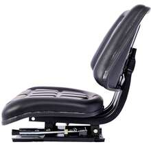 Tractor Seat W/ Backrest Black Slide Track Steel/PVC Compact Mower - 黑色 - 查看 5