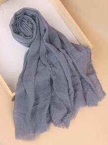1 Solid Color Crepe Scarf With Silver Thread, A Classic Headscarf For Women To Wear Daily Winter Fall Abaya Accessories - Multicolor - View 16