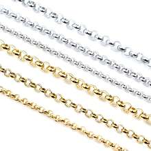 Rantai Kalung Gaya O Ring Warna Emas Baja Tahan Karat 2 Meter untuk Temuan Perhiasan DIY dan Bahan Pembuatan Buatan Tangan - Rantai Baja - View 2