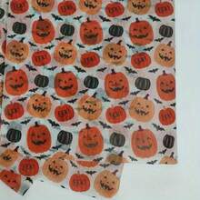 50*35cm Orange Halloween Pumpkin Gift Wrapping Paper, Suitable For Halloween Gift Wrapping, Bouquet Wrapping, Candy Packaging, Arts And Crafts, DIY, Packaging Bags, Etc.