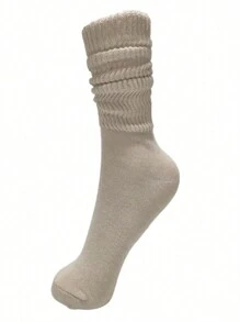 6pairs Solid Color Casual Socks, Simple & Warm Daily Wear Socks, Women's Sports Socks - Multicolor - View 10