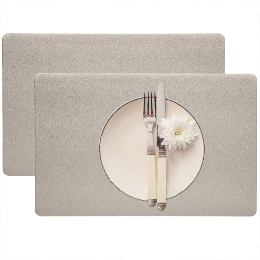 Promotion Double-Sided Placemat In Waterproof Leatherette - Ready For Delivery - Màu be - Xem 1