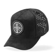 Plus Size Cap Large Size Suede Medal São BentoCasualPolyester - 黑色 - 查看 8