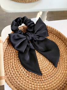 2pcs Bowknot Hair Ties With Short Streamers For Women's Ponytail Decoration Cute Valentine's Day Scrunchies Hair Ties, Casual ,Gifts Hair Accessories Head Accessories Elastic Band - Black - View 15