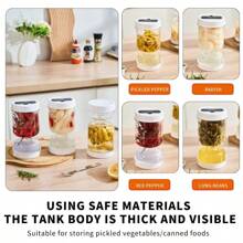 1pc Dry-Wet Divided Kimchi/Olive Storage Container With Tong'