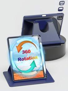 海军蓝 iPad 兼容保护壳，带 Apple Pencil 收纳槽、360° 旋转支架、防震、自动唤醒/睡眠功能、灵活视角，兼容苹果设备 - 藏蓝色 - 查看 10