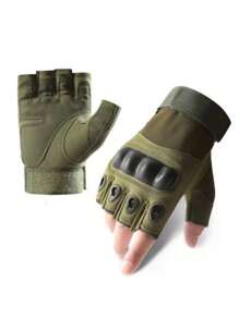 1 paire Gants tactiques à demi-doigts pour hommes pour activités de plein air, cyclisme, anti-dérapants et résistants à l'usure, pour randonnée en montagne, fitness et entraînement au combat