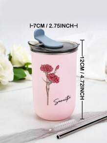 1 件定制出生花不锈钢杯，带名字，个性化出生花玻璃杯，带盖子和吸管的冰咖啡杯，12 盎司，派对礼物定制名字，伴娘礼物，送给她最好的妈妈的生日礼物多功能、易于清洁、可重复使用、不锈钢精致、时尚、高品质、简约、多彩、现代定制、个性化、独特适合他/她毕业典礼、婚礼、乔迁、家庭、餐厅、办公室、学校的理想礼物 - 12oz/350ml - 查看 5