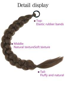 Synthetic Wigs Long Twist Braid Ponytail Extensions With Rubber Band 24 Inch Boxing Braided Hair Extensions For Women Daily Use - Multicolor - View 4