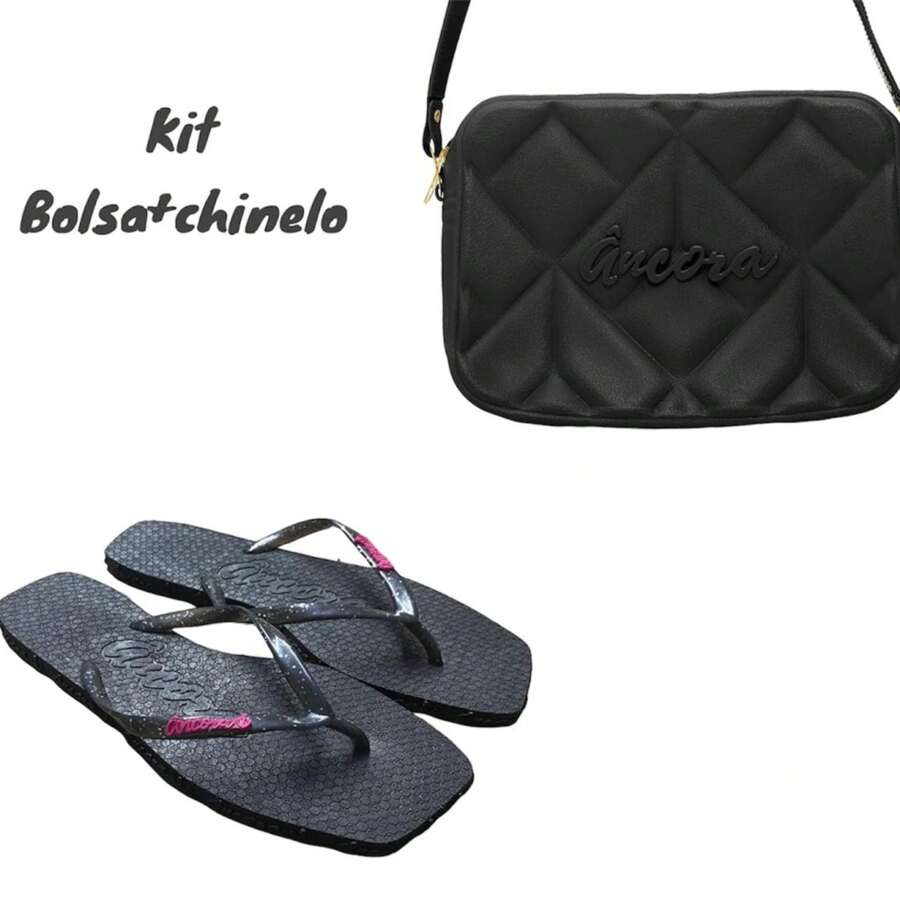 Women's Flip-Flop And Bag With Strap Kit - màu đen - Xem 1