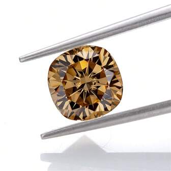 1 pieza Piedra suelta con forma de fantasía, corte cojín, moissanita de color champán, claridad VVS, de lujo y de moda, directa de fábrica