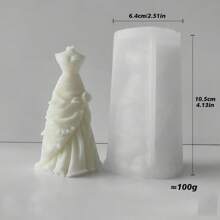 1pc 3D Wedding Dress Silicone Mold, Handmade DIY Candle Mold, Wedding Dress Favor Mold - Multicolor - View 10