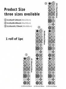 SUPSTICKER 1 卷地中海风格加厚防水厨房和浴室后挡板装饰自粘墙纸，3 种尺寸可选：11.81 * 47.24、11.81 * 94.49、11.81 * 141.73 英寸、贴纸、墙贴花、乙烯基贴花用于家居装饰、春季装饰品让您的家焕然一新、拉玛装饰贴纸礼物生日毕业厨房装饰