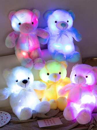 圣诞装饰 30 厘米/11.8 英寸发光熊毛绒玩具：柔软、舒适且适合所有庆祝活动的完美礼物 - 增添迷人的彩色灯光、泰迪熊毛绒动物、黑暗中发光的娃娃、儿童生日礼物女孩周年纪念礼物圣诞装饰、女孩生日礼物、泰迪、儿童圣诞礼物、儿童玩具、玩具、女孩玩具