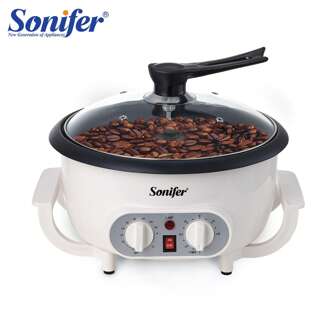 SONIFER Sonifer Electric Coffee Roaster Power 800W Capacity 750g Constant Temperature Coffee Roaster Dual Blades For Even Stirring With Temperature And Time Adjustment Thermal Insulated Housing Reinforced Glass Lid