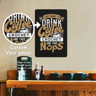 1pc, Unique Vintage-Inspired Personalized Scenery Metal Tin Sign - 8"X12" Rustic Wall Decor With Funny Pin-Up Design - Ideal For Living Room, Beach Cafe, Shop, Or Garage Decoration - Durable Metal Plaque With Retro Aesthetic,Perfect Hanging Picture For Bedroom, Kitchen, Office, Hotel, Restaurant, Office, Bathroom, Bar
